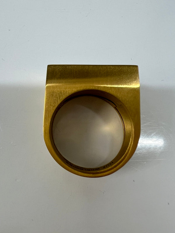 【中古品】【メンズ】 HUF ハフ CIRCLE H STASH RING サークル H スタッシュ リング アクセサリー 指輪 192-260727-kk-13-hon カラー：GOLD 21号 万代Net店