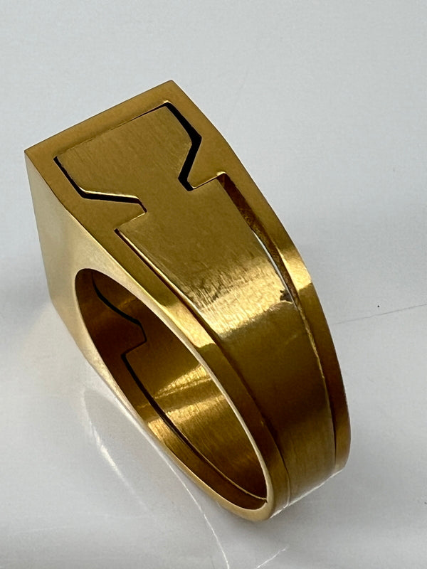 【中古品】【メンズ】 HUF ハフ CIRCLE H STASH RING サークル H スタッシュ リング アクセサリー 指輪 192-260727-kk-13-hon カラー：GOLD 21号 万代Net店