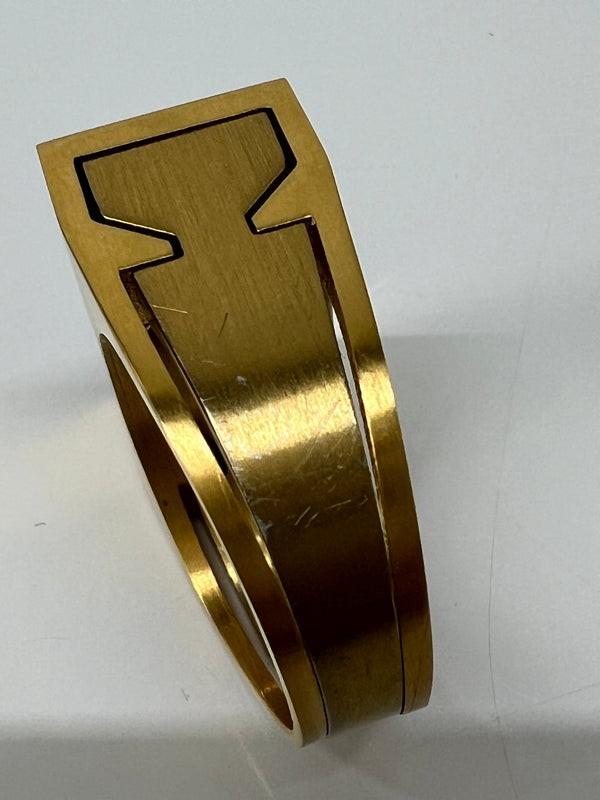 【中古品】【メンズ】 HUF ハフ CIRCLE H STASH RING サークル H スタッシュ リング アクセサリー 指輪 192-260727-kk-13-hon カラー：GOLD 21号 万代Net店
