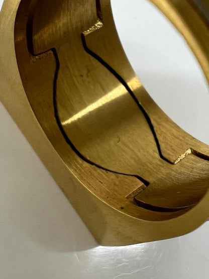 【中古品】【メンズ】 HUF ハフ CIRCLE H STASH RING サークル H スタッシュ リング アクセサリー 指輪 192-260727-kk-13-hon カラー：GOLD 21号 万代Net店