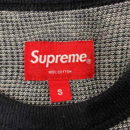 【中古品】【メンズ】 SUPREME シュプリーム THERMAL LS TEE サーマル ロングスリーブ Tシャツ トップス 149-260728-kh-15-izu サイズ：S カラー：グレー×ブラック 万代Net店