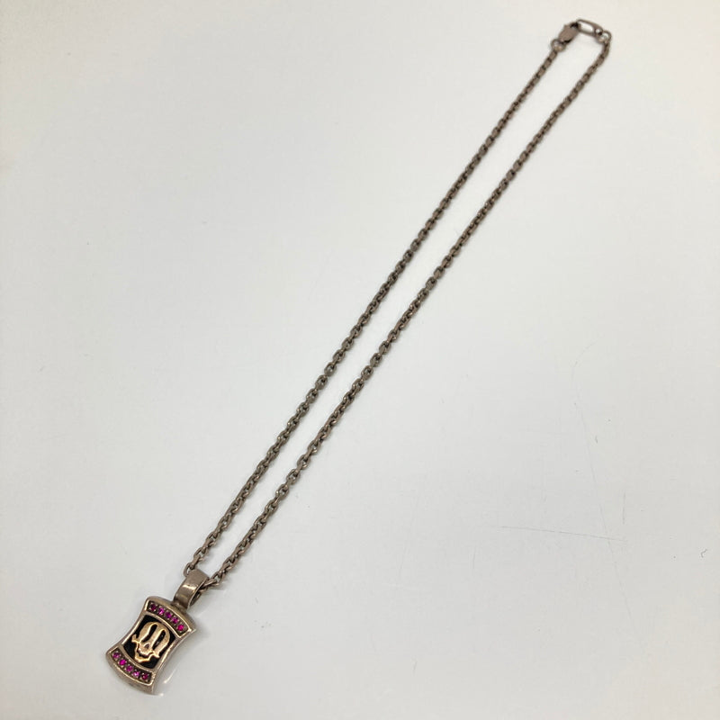 【中古品】【メンズ】 M's collection エムズコレクション SKULL STONE NECKLACE スカル ストーン ネックレス アクセサリー 191-260804-kk-25-hon カラー：シルバー 万代Net店