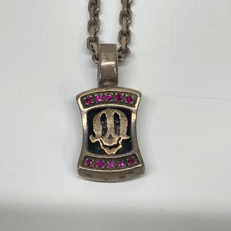 【中古品】【メンズ】 M's collection エムズコレクション SKULL STONE NECKLACE スカル ストーン ネックレス アクセサリー 191-260804-kk-25-hon カラー：シルバー 万代Net店