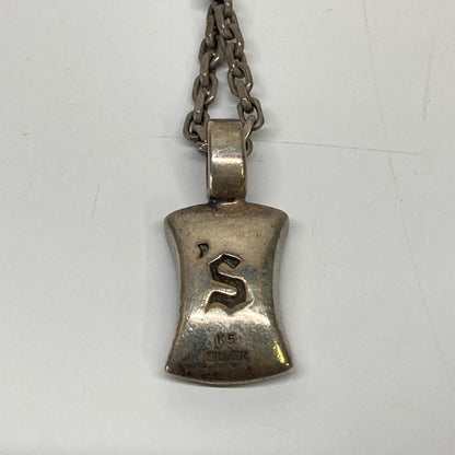 【中古品】【メンズ】 M's collection エムズコレクション SKULL STONE NECKLACE スカル ストーン ネックレス アクセサリー 191-260804-kk-25-hon カラー：シルバー 万代Net店