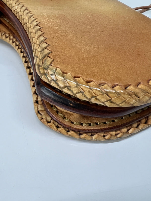 【中古品】【メンズ】 SAAD サード LEATHER BIKER WALLET レザーバイカーズウォレット 二つ折り長財布 ビーズカスタム コンチョ付き 200-260801-kk-36-hon カラー：NATURAL 万代Net店