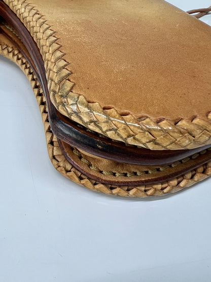 【中古品】【メンズ】 SAAD サード LEATHER BIKER WALLET レザーバイカーズウォレット 二つ折り長財布 ビーズカスタム コンチョ付き 200-260801-kk-36-hon カラー：NATURAL 万代Net店
