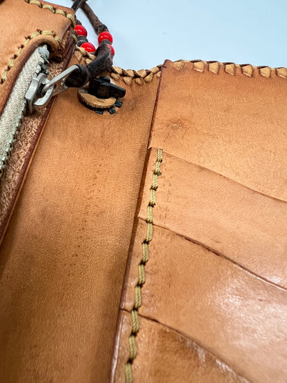 【中古品】【メンズ】 SAAD サード LEATHER BIKER WALLET レザーバイカーズウォレット 二つ折り長財布 ビーズカスタム コンチョ付き 200-260801-kk-36-hon カラー：NATURAL 万代Net店