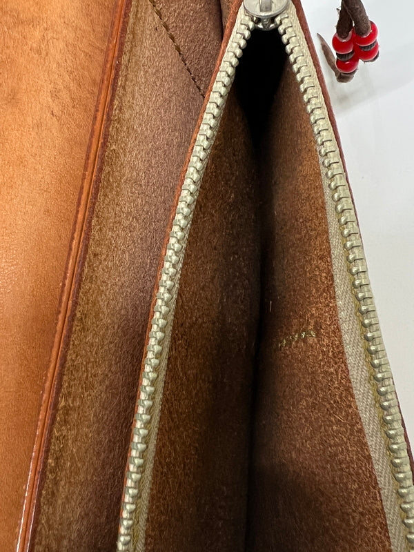 【中古品】【メンズ】 SAAD サード LEATHER BIKER WALLET レザーバイカーズウォレット 二つ折り長財布 ビーズカスタム コンチョ付き 200-260801-kk-36-hon カラー：NATURAL 万代Net店