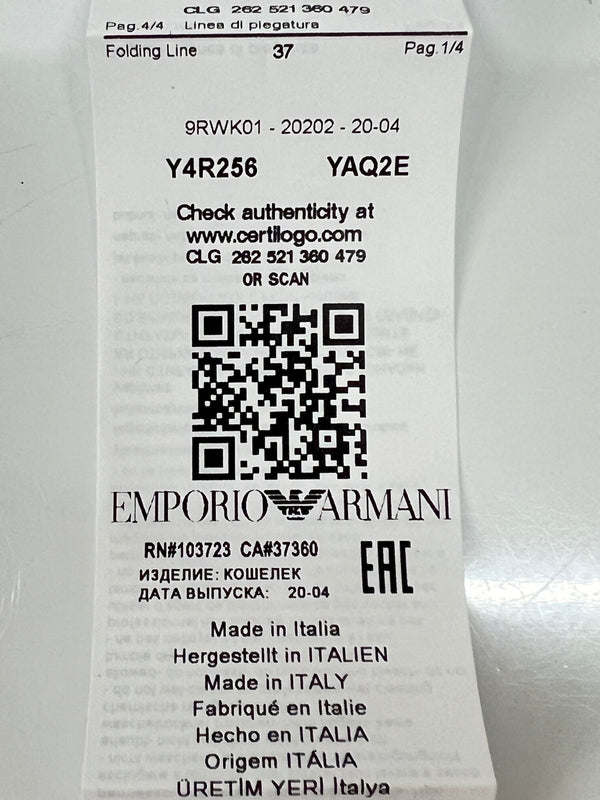【中古品】【メンズ】 EMPORIO ARMANI エンポリオ・アルマーニ LEATHER LONG WALLET Y4R256 YAQ2E 81072 レザー ロングウォレット 二つ折り長財布 200-260801-kk-33-hon カラー：BLACK 万代Net店
