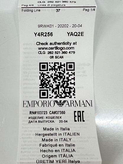 【中古品】【メンズ】 EMPORIO ARMANI エンポリオ・アルマーニ LEATHER LONG WALLET Y4R256 YAQ2E 81072 レザー ロングウォレット 二つ折り長財布 200-260801-kk-33-hon カラー：BLACK 万代Net店