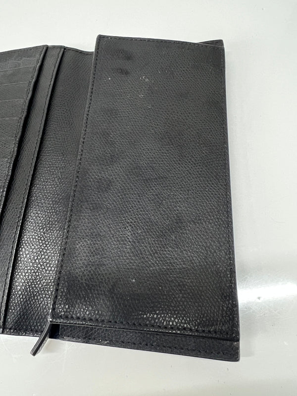 【中古品】【メンズ】 EMPORIO ARMANI エンポリオ・アルマーニ LEATHER LONG WALLET Y4R256 YAQ2E 81072 レザー ロングウォレット 二つ折り長財布 200-260801-kk-33-hon カラー：BLACK 万代Net店