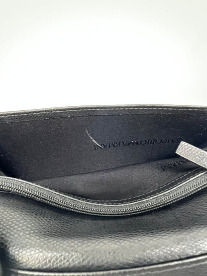 【中古品】【メンズ】 EMPORIO ARMANI エンポリオ・アルマーニ LEATHER LONG WALLET Y4R256 YAQ2E 81072 レザー ロングウォレット 二つ折り長財布 200-260801-kk-33-hon カラー：BLACK 万代Net店