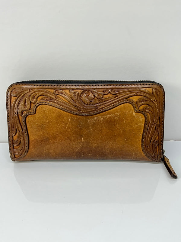 【中古品】【メンズ】 DAYSART デイズアート ARABESQE CARVING WALLET アラベスク カービングウォレット 長財布 ラウンドファスナーウォレット 200-260801-kk-37-hon カラー：NATURAL 万代Net店