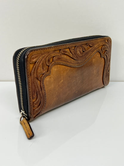 【中古品】【メンズ】 DAYSART デイズアート ARABESQE CARVING WALLET アラベスク カービングウォレット 長財布 ラウンドファスナーウォレット 200-260801-kk-37-hon カラー：NATURAL 万代Net店