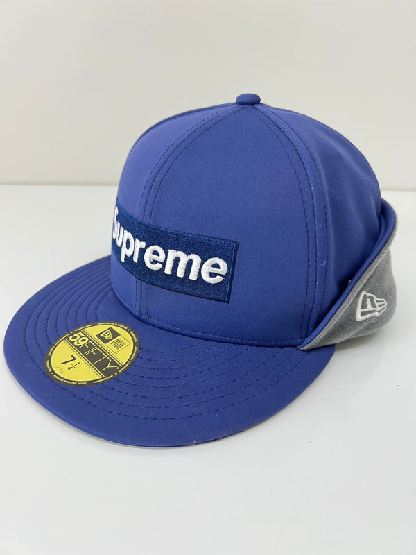 【中古品】【メンズ】 Supreme シュプリーム × NEW ERA ニューエラ 別注 コラボ 20AW WINDSTOPPER EARFLAP BOX LOGO NEW ERA ウィンドストッパー イヤーフラップ ボックスロゴ ニューエラ 帽子 149-260801-kk-12-hon サイズ：7 1/4 カラー：BLUE 万代Net店