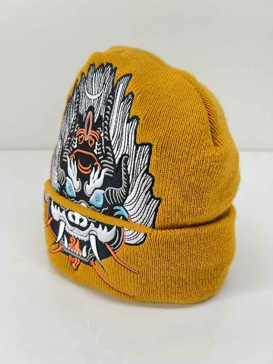 【中古品】【メンズ】 Supreme シュプリーム 21AW DEMON BEANIE デモンビーニー 帽子 ニットキャップ 149-260801-kk-13-hon サイズ：F カラー：MUSTARD 万代Net店