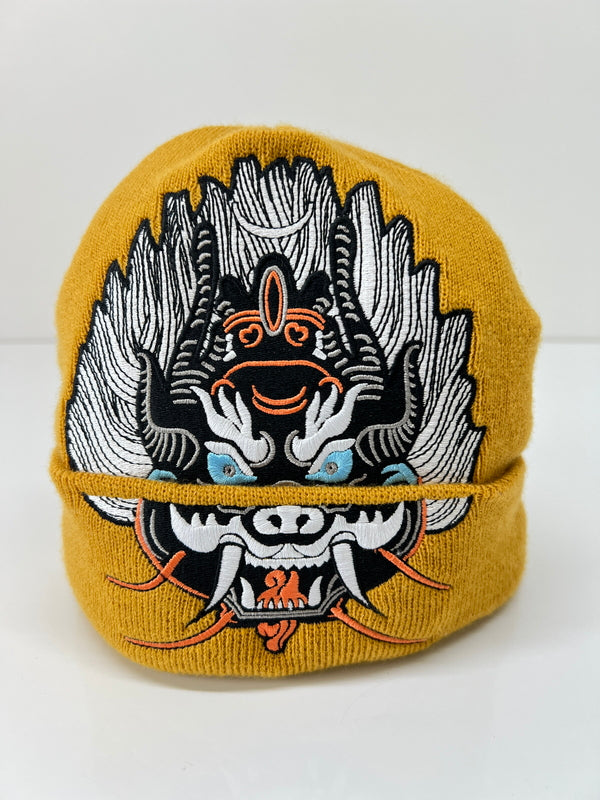 【中古品】【メンズ】 Supreme シュプリーム 21AW DEMON BEANIE デモンビーニー 帽子 ニットキャップ 149-260801-kk-13-hon サイズ：F カラー：MUSTARD 万代Net店