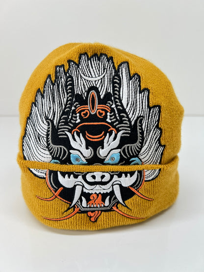 【中古品】【メンズ】 Supreme シュプリーム 21AW DEMON BEANIE デモンビーニー 帽子 ニットキャップ 149-260801-kk-13-hon サイズ：F カラー：MUSTARD 万代Net店