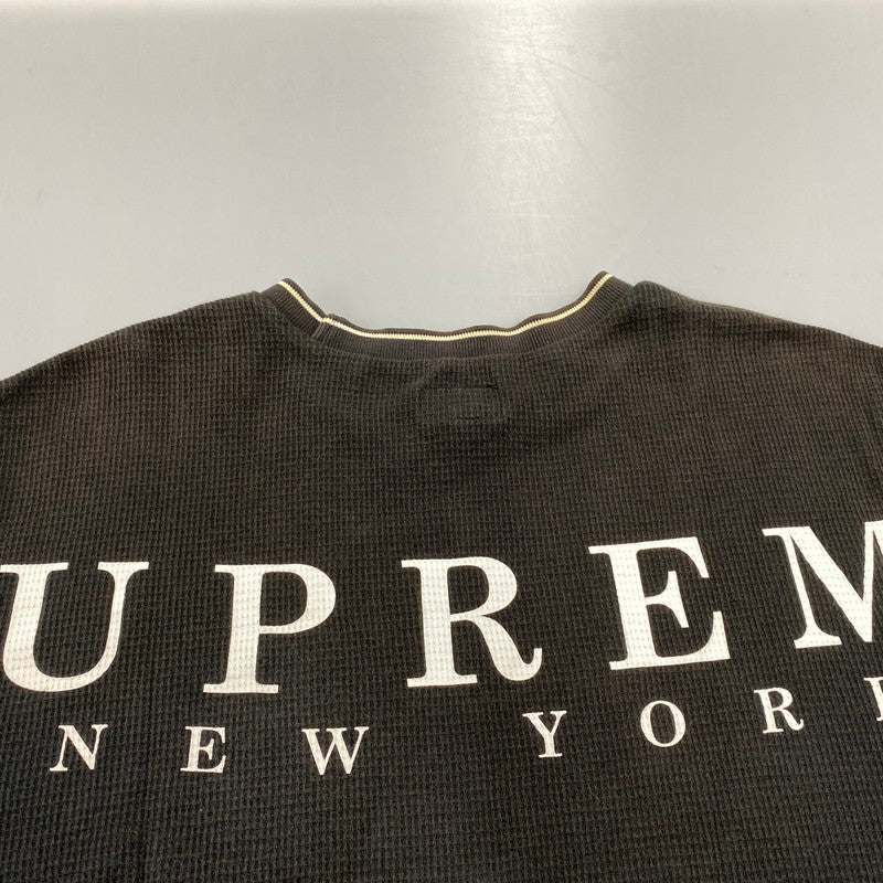 【中古品】【メンズ】 SUPREME シュプリーム 19SS STRIPE RIB WAFFLE TOP ストライプ リブ ワッフル トップ トップス 半袖 149-260706-cs-02-izu サイズ：M カラー：ブラック 万代Net店