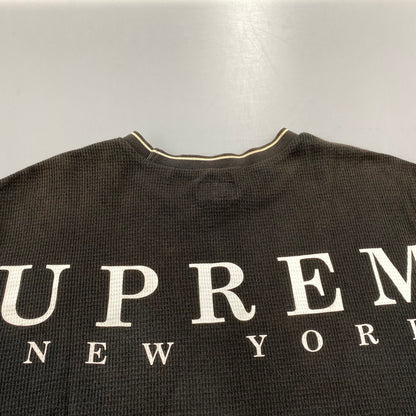 【中古品】【メンズ】 SUPREME シュプリーム 19SS STRIPE RIB WAFFLE TOP ストライプ リブ ワッフル トップ トップス 半袖 149-260706-cs-02-izu サイズ：M カラー：ブラック 万代Net店