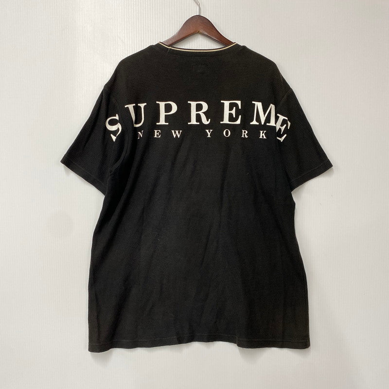【中古品】【メンズ】 SUPREME シュプリーム 19SS STRIPE RIB WAFFLE TOP ストライプ リブ ワッフル トップ トップス 半袖 149-260706-cs-02-izu サイズ：M カラー：ブラック 万代Net店