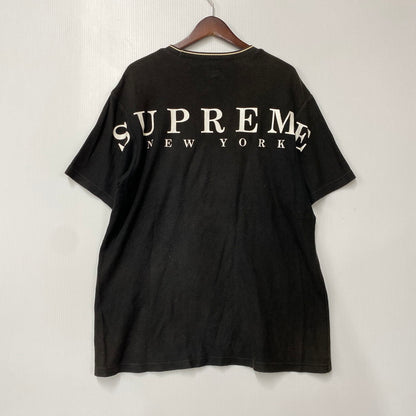 【中古品】【メンズ】 SUPREME シュプリーム 19SS STRIPE RIB WAFFLE TOP ストライプ リブ ワッフル トップ トップス 半袖 149-260706-cs-02-izu サイズ：M カラー：ブラック 万代Net店