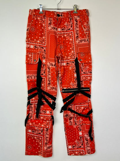 【中古品】【メンズ】 ROGIC ロジック PAISLEY BONDAGE PANTS RG-002 ペイズリー ボンテージ パンツ ボトムス 153-260808-SH-14-hon サイズ：S カラー：レッド 万代Net店