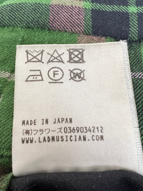 【中古品】【メンズ】 LAD MUSICIAN ラッドミュージシャン 18SS TARTAN CHECK TWO TUCK WIDE SLACKS 2118-572 タータン チェック 2タック ワイド スラックス ボトムス 151-260808-SH-15-hon サイズ：42 カラー：グリーン 万代Net店