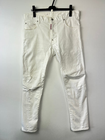 【中古品】【メンズ】 DSQUARED2 ディースクエアード 19AW TIDY BIKER JEAN S74LB0619 S39781 ティディー バイカー ジーンズ ボトムス デニムパンツ 153-260803-kk-17-hon サイズ：50 カラー：ホワイト 万代Net店