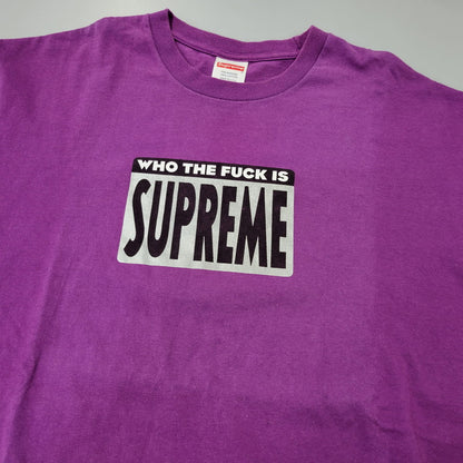 【中古品】【メンズ】 SUPREME シュプリーム 19SS WHO THE FUCK TEE フー ザ ファック Tシャツ トップス 半袖 149-260630-ya-01-izu サイズ：M カラー：パープル 万代Net店