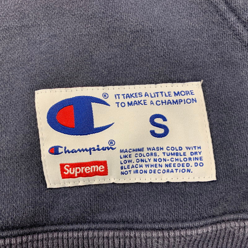 【中古品】【メンズ】 SUPREME×CHAMPION シュプリーム×チャンピオン 19SS OUTLINE HOODED SWEATSHIRT アウトライン フーデッド スウェットシャツ トップス 長袖 149-260711-cs-07-izu サイズ：S カラー：ネイビー 万代Net店