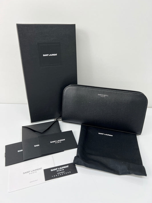 【中古品】【メンズ】 SAINT LAURENT PARIS サンローランパリ ROUND FASTENER LONG WALLET 328558 ラウンドファスナー ロングウォレット 長財布 181-260727-kk-07-hon カラー：BLACK 万代Net店