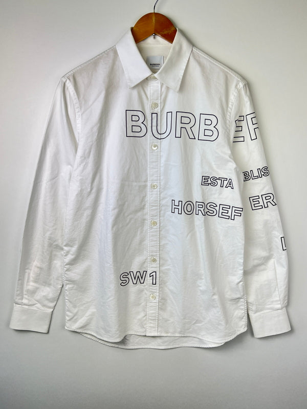 【中古品】【メンズ】 BURBERRY バーバリー 22SS HORSFERRY LOGO OXFORD SHIRT 8036768/71B ホースフェリー ロゴ オックスフォードシャツ 長袖 トップス 141-260801-kk-18-hon サイズ：XS カラー：WHITE 万代Net店