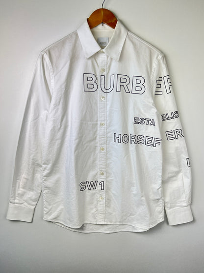 【中古品】【メンズ】 BURBERRY バーバリー 22SS HORSFERRY LOGO OXFORD SHIRT 8036768/71B ホースフェリー ロゴ オックスフォードシャツ 長袖 トップス 141-260801-kk-18-hon サイズ：XS カラー：WHITE 万代Net店
