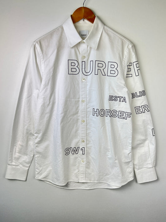 【中古品】【メンズ】 BURBERRY バーバリー 22SS HORSFERRY LOGO OXFORD SHIRT 8036768/71B ホースフェリー ロゴ オックスフォードシャツ 長袖 トップス 141-260801-kk-18-hon サイズ：XS カラー：WHITE 万代Net店