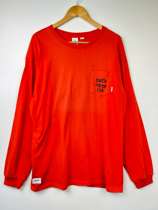 【中古品】【メンズ】 WTAPS ダブルタップス × VANS バンズ 別注 コラボ 20AW LONG SLEEVE TｰSHIRT VN0A4TRCZXT1 ロングスリーブ Tシャツ 長袖 トップス 142-260801-kk-17-hon サイズ：L カラー：ORANGE 万代Net店