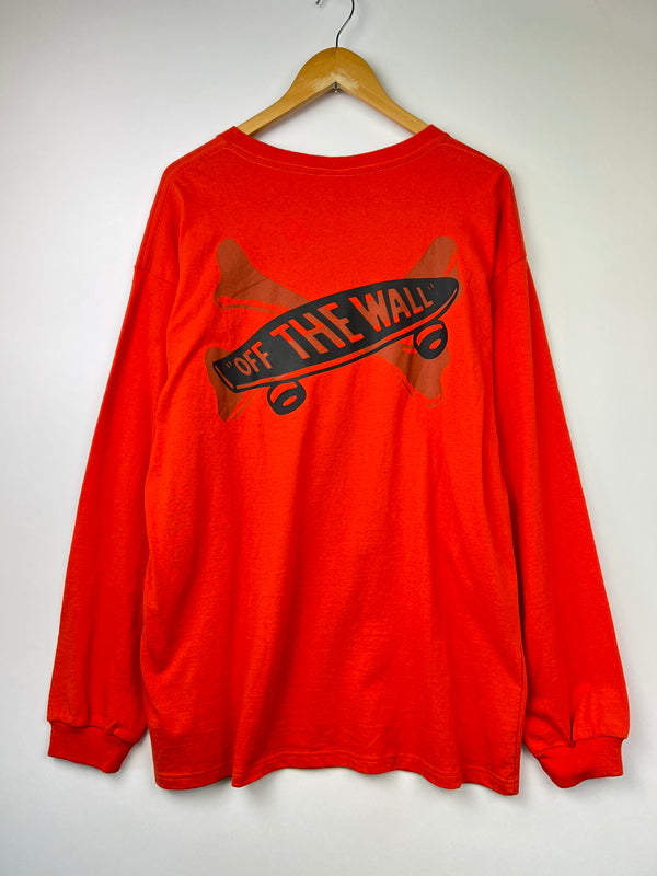 【中古品】【メンズ】 WTAPS ダブルタップス × VANS バンズ 別注 コラボ 20AW LONG SLEEVE TｰSHIRT VN0A4TRCZXT1 ロングスリーブ Tシャツ 長袖 トップス 142-260801-kk-17-hon サイズ：L カラー：ORANGE 万代Net店