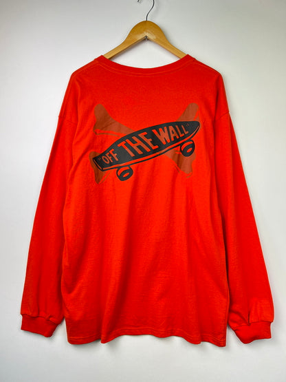 【中古品】【メンズ】 WTAPS ダブルタップス × VANS バンズ 別注 コラボ 20AW LONG SLEEVE TｰSHIRT VN0A4TRCZXT1 ロングスリーブ Tシャツ 長袖 トップス 142-260801-kk-17-hon サイズ：L カラー：ORANGE 万代Net店