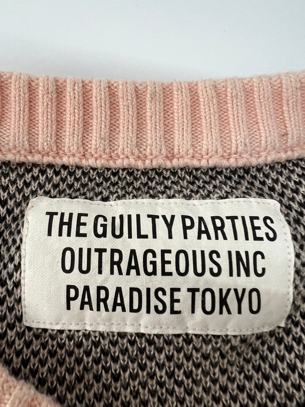 【中古品】【メンズ】 WACKO MARIA ワコマリア DOT JACQUARD KNIT SWEATER ドット ジャガード ニット セーター トップス 142-260808-SH-01-hon サイズ：XL カラー：ピンク/ブラック系 万代Net店