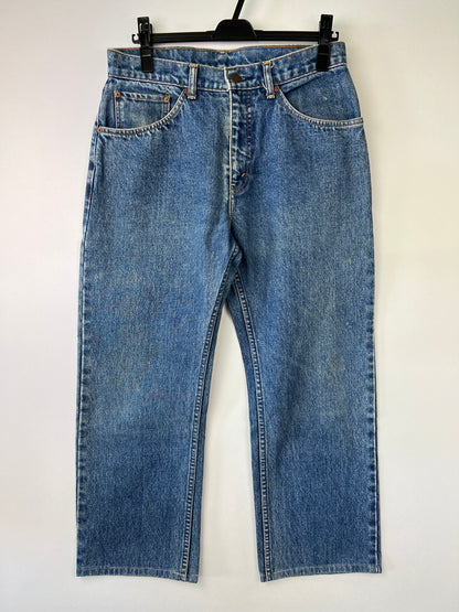 【中古品】【メンズ】 LEVI'S リーバイス 80's 505 DENIM PANTS 505-0216 VINTAGE 80年代 505 デニムパンツ ボトムス ジーンズ ボタン裏刻印T05 USA製 スモールE 両面タブ 88年製造 ヴィンテージ 157-260801-kk-25-hon サイズ：32 カラー：ライトインディゴ 万代Net店