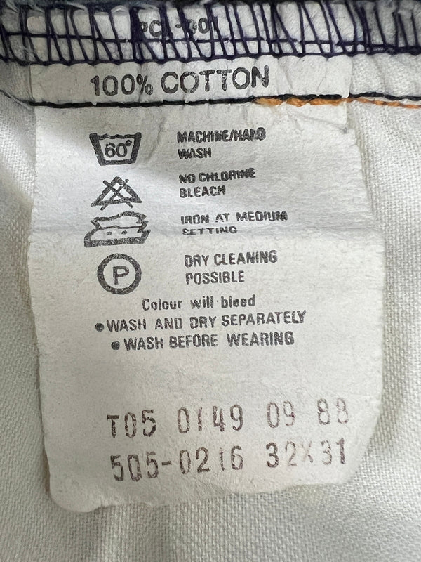 【中古品】【メンズ】 LEVI'S リーバイス 80's 505 DENIM PANTS 505-0216 VINTAGE 80年代 505 デニムパンツ ボトムス ジーンズ ボタン裏刻印T05 USA製 スモールE 両面タブ 88年製造 ヴィンテージ 157-260801-kk-25-hon サイズ：32 カラー：ライトインディゴ 万代Net店