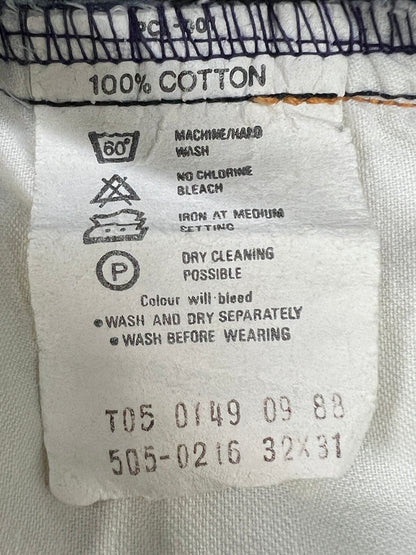 【中古品】【メンズ】 LEVI'S リーバイス 80's 505 DENIM PANTS 505-0216 VINTAGE 80年代 505 デニムパンツ ボトムス ジーンズ ボタン裏刻印T05 USA製 スモールE 両面タブ 88年製造 ヴィンテージ 157-260801-kk-25-hon サイズ：32 カラー：ライトインディゴ 万代Net店