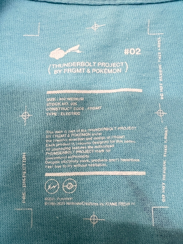 【中古品】【メンズ】 THUNDERBOLT PROJECT BY FRGMT&POKEMON サンダーボルトプロジェクト バイ フラグメント アンド ポケモン 21SS ポッチャマ S/S TEE ショートスリーブ Tシャツ 半袖 トップス 142-260803-kk-19-hon サイズ：S カラー：ライトブルー 万代Net店
