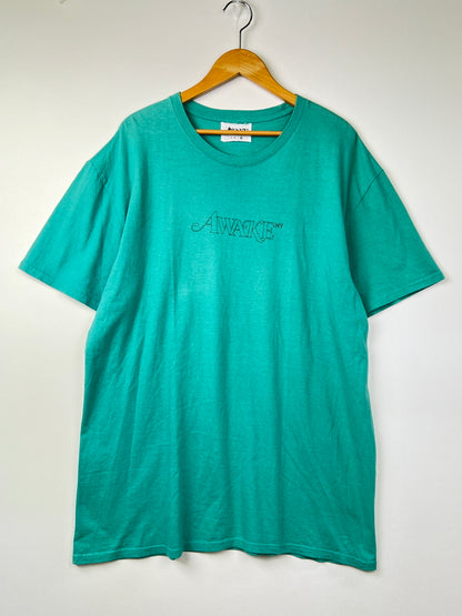 【中古品】【メンズ】 Awake NY アウェイク ニューヨーク CLASSIC OUTLINE LOGO T-SHIRT クラシック アウトライン ロゴ Tシャツ 半袖 トップス 142-260803-kk-05-hon サイズ：XL カラー：TEAL 万代Net店