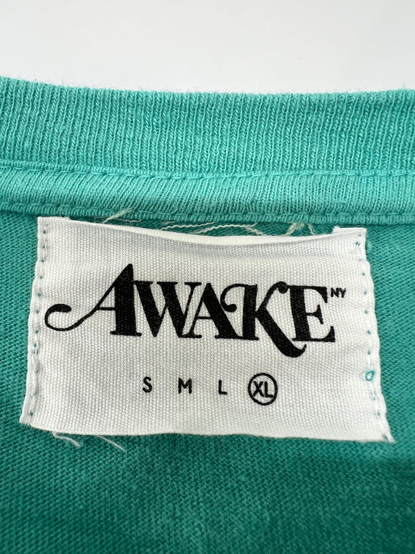 【中古品】【メンズ】 Awake NY アウェイク ニューヨーク CLASSIC OUTLINE LOGO T-SHIRT クラシック アウトライン ロゴ Tシャツ 半袖 トップス 142-260803-kk-05-hon サイズ：XL カラー：TEAL 万代Net店