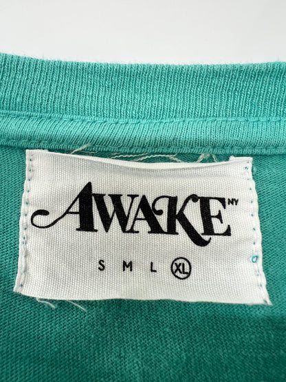 【中古品】【メンズ】 Awake NY アウェイク ニューヨーク CLASSIC OUTLINE LOGO T-SHIRT クラシック アウトライン ロゴ Tシャツ 半袖 トップス 142-260803-kk-05-hon サイズ：XL カラー：TEAL 万代Net店