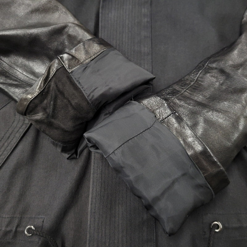 【現状渡し品】【レディース】 CHRISTIAN DADA クリスチャンダダ QUILTING LINER SWITCHING LEATHER MOD COAT キルティングライナー スイッチング レザー モッズコート 168-260829-as-18-izu サイズ：M カラー：ブラック 万代Net店