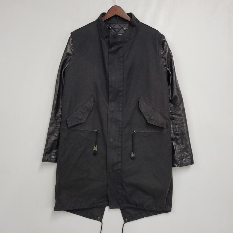 【現状渡し品】【レディース】 CHRISTIAN DADA クリスチャンダダ QUILTING LINER SWITCHING LEATHER MOD COAT キルティングライナー スイッチング レザー モッズコート 168-260829-as-18-izu サイズ：M カラー：ブラック 万代Net店