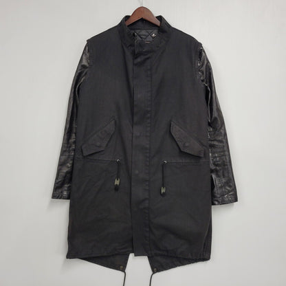 【現状渡し品】【レディース】 CHRISTIAN DADA クリスチャンダダ QUILTING LINER SWITCHING LEATHER MOD COAT キルティングライナー スイッチング レザー モッズコート 168-260829-as-18-izu サイズ：M カラー：ブラック 万代Net店