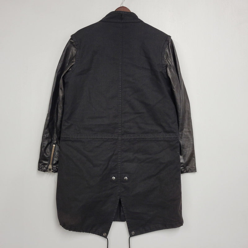 【現状渡し品】【レディース】 CHRISTIAN DADA クリスチャンダダ QUILTING LINER SWITCHING LEATHER MOD COAT キルティングライナー スイッチング レザー モッズコート 168-260829-as-18-izu サイズ：M カラー：ブラック 万代Net店